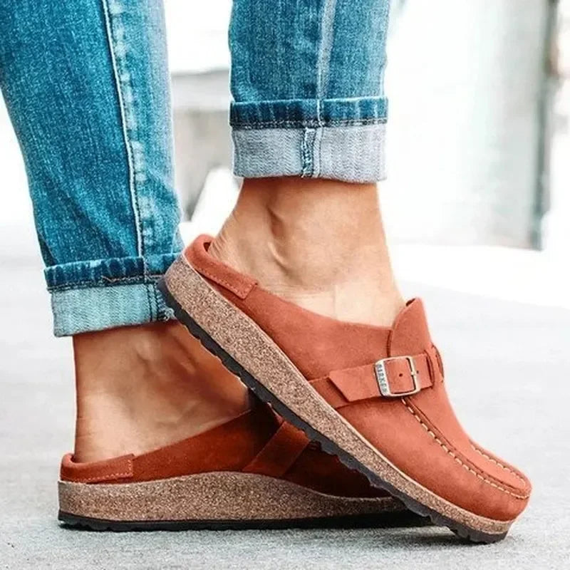 Round Head Low Heel Sandals