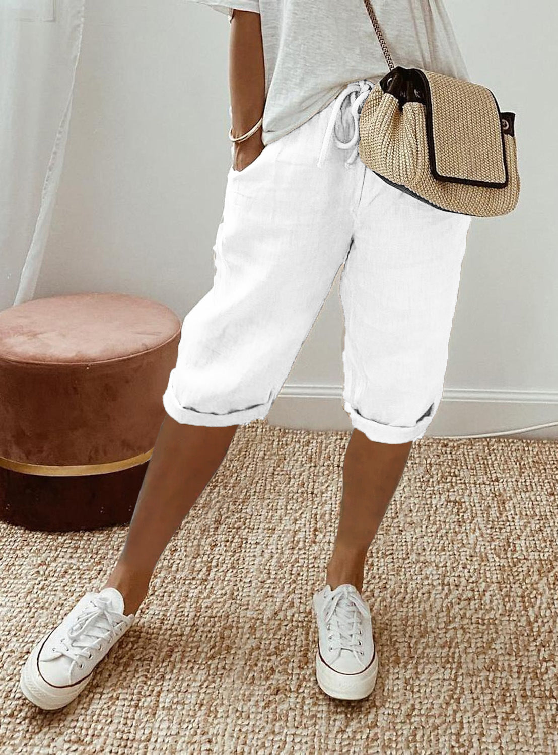 Elastic Waist Casual Pants