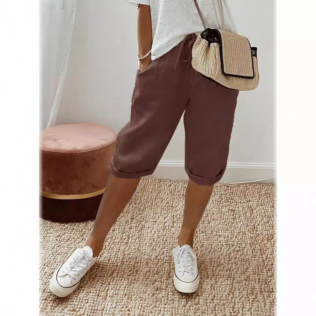 Elastic Waist Casual Pants