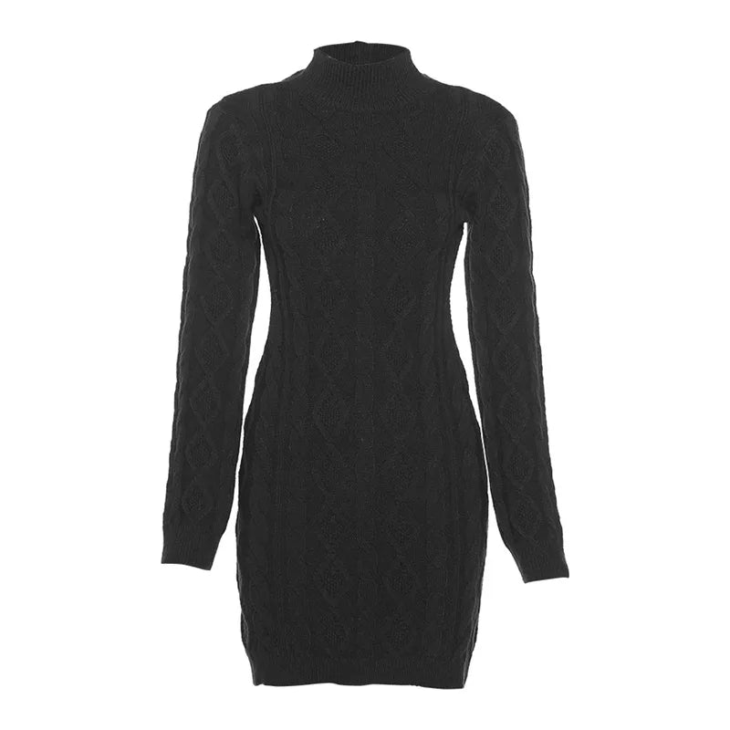 Twist Knitted Backless Mini Dress