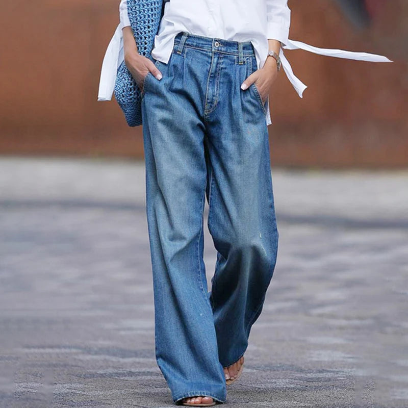 High-Waisted Wide Leg Jeans