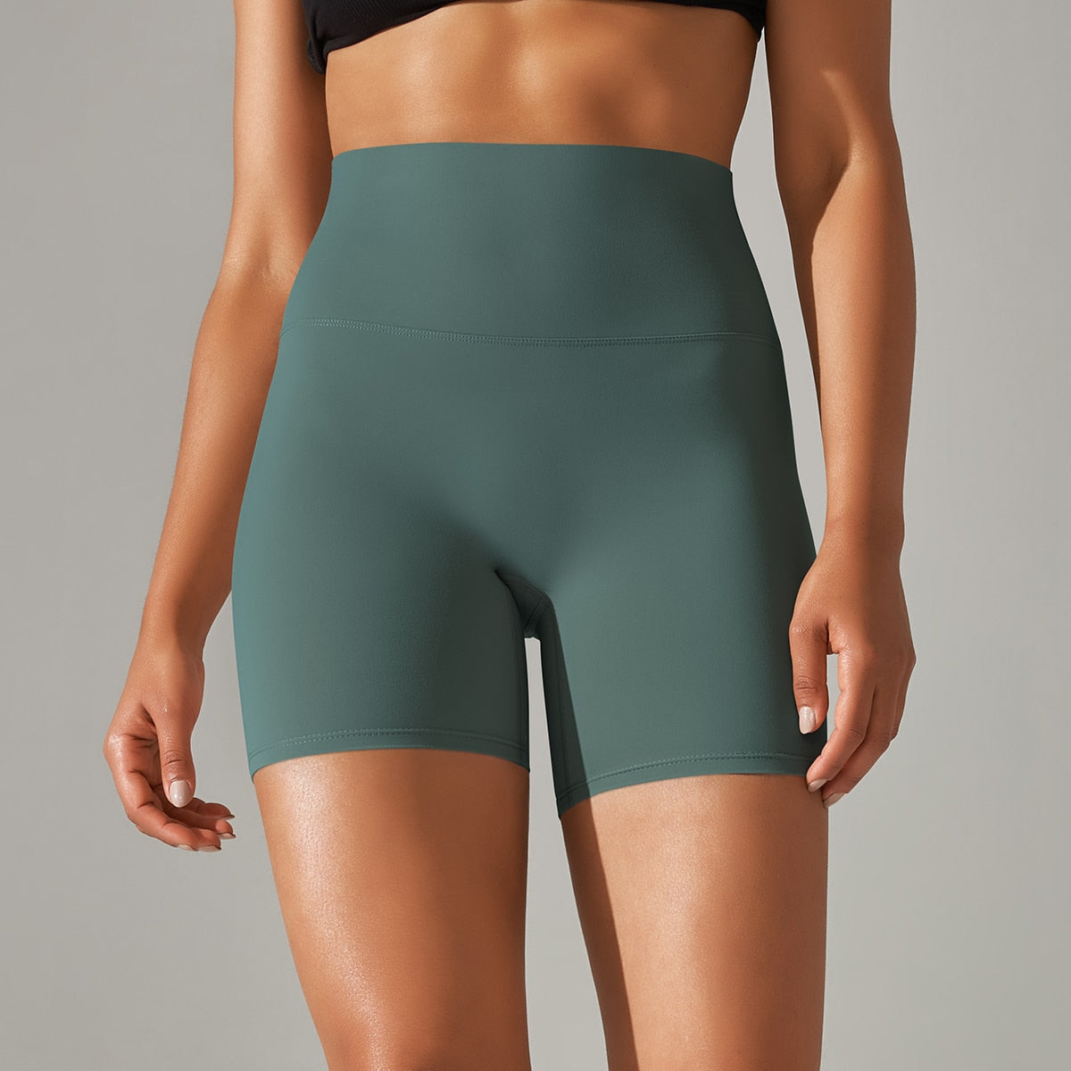 Breathable High-Waist Yoga Shorts