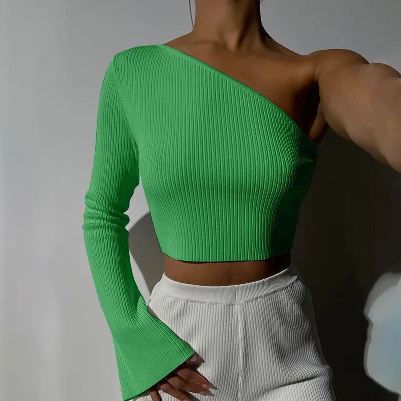 Slim Fit Backless Crop Sweater