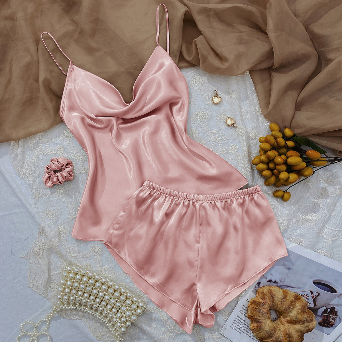 Ice Silk Pajama Set: Light & Sexy 2-Piece