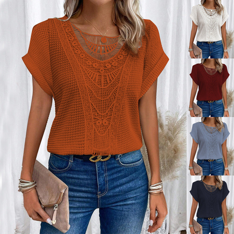 Lace Patchwork Blouse Top