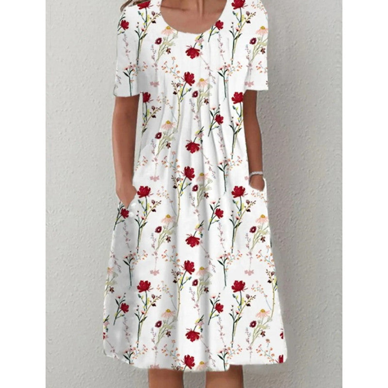 Printed Pocket Midi Dress