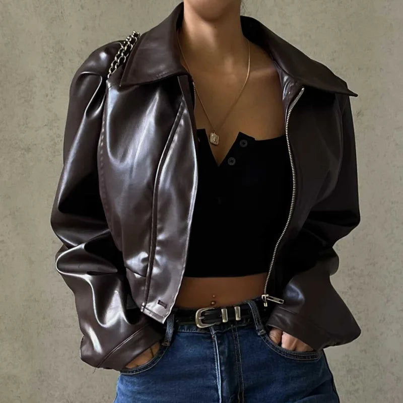 PU Faux Leather Jacket