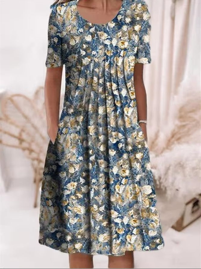 Printed Pocket Midi Dress