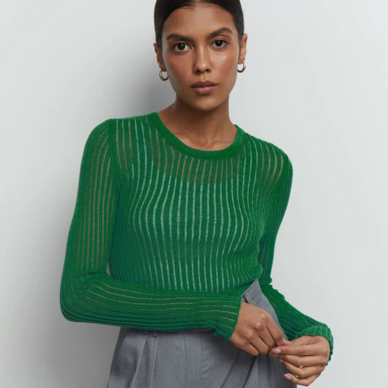 Thin Hollow Knit Sweater