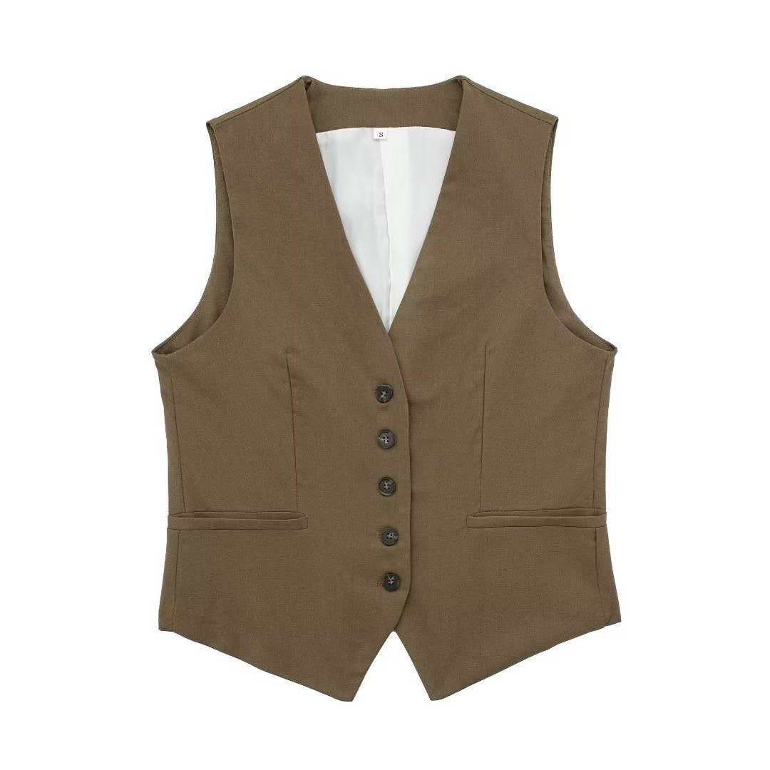 Casual Linen Blend Vest Top + Shorts