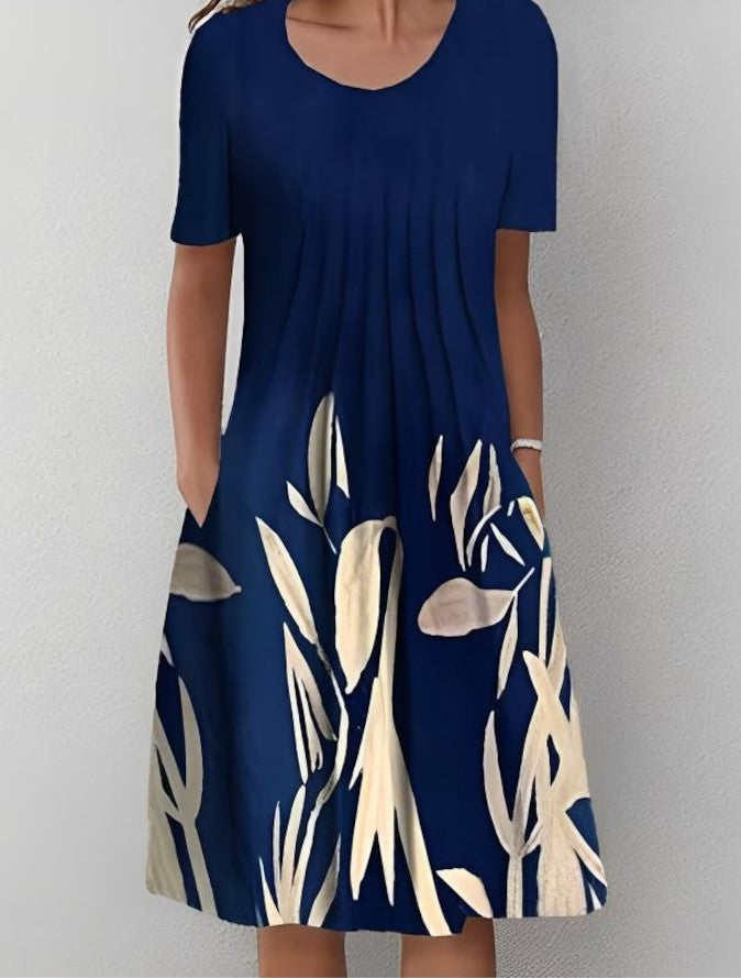 Printed Pocket Midi Dress