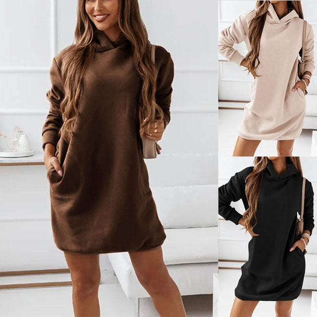 Oversized Hooded Sweatshirt Dress