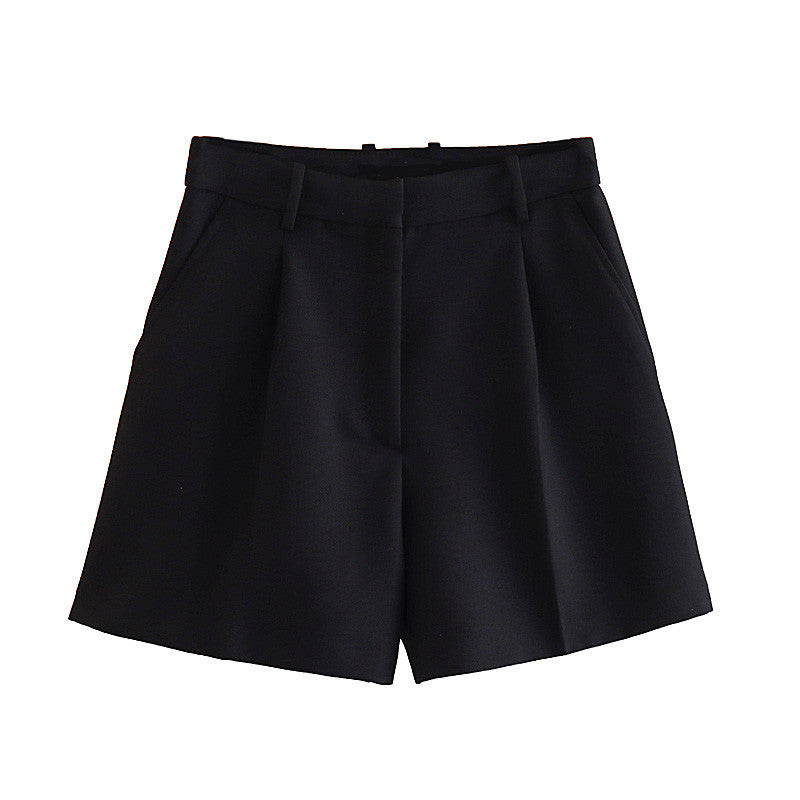 High-Waisted Pleated Shorts