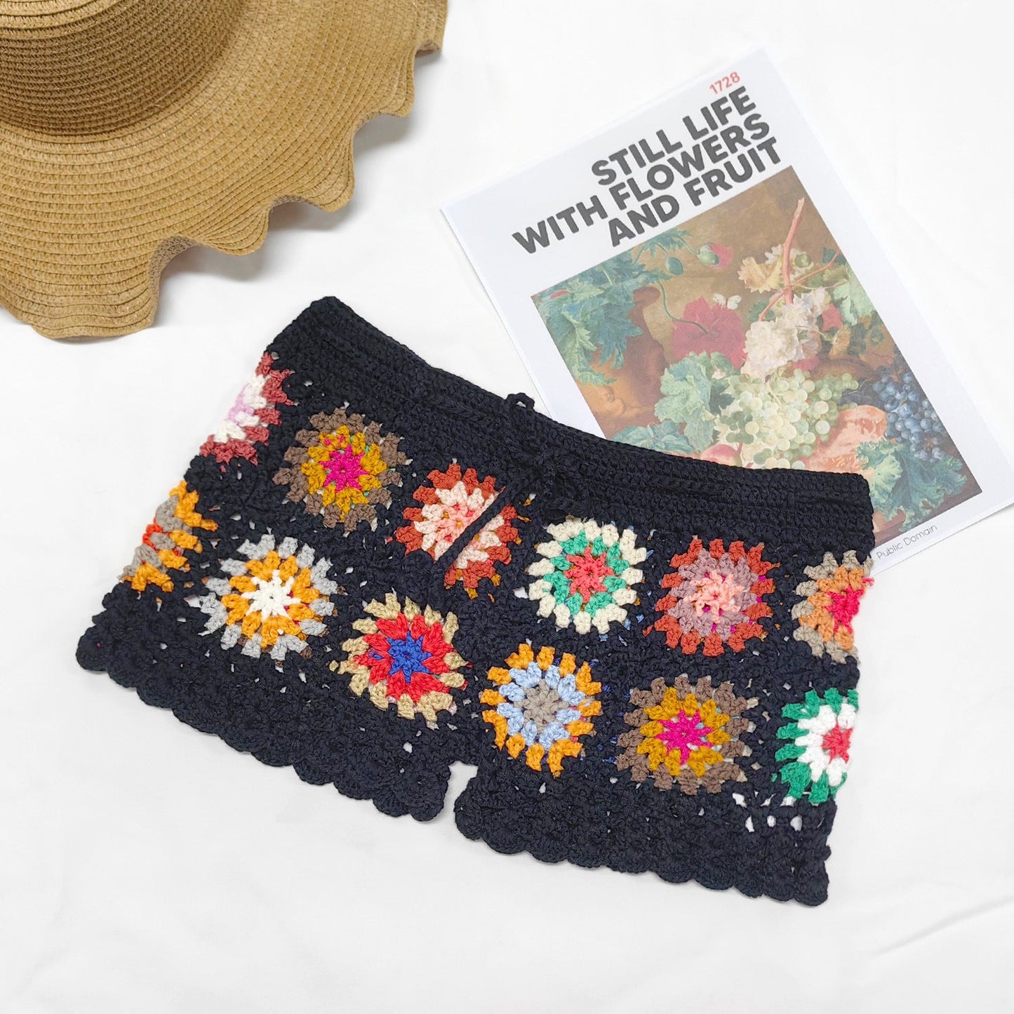 Crochet Patchwork Beach Shorts