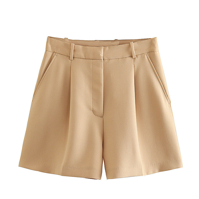 High-Waisted Pleated Shorts