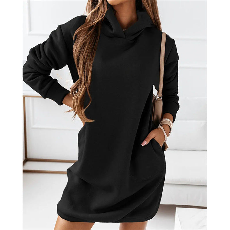 Oversized Hooded Sweatshirt Dress