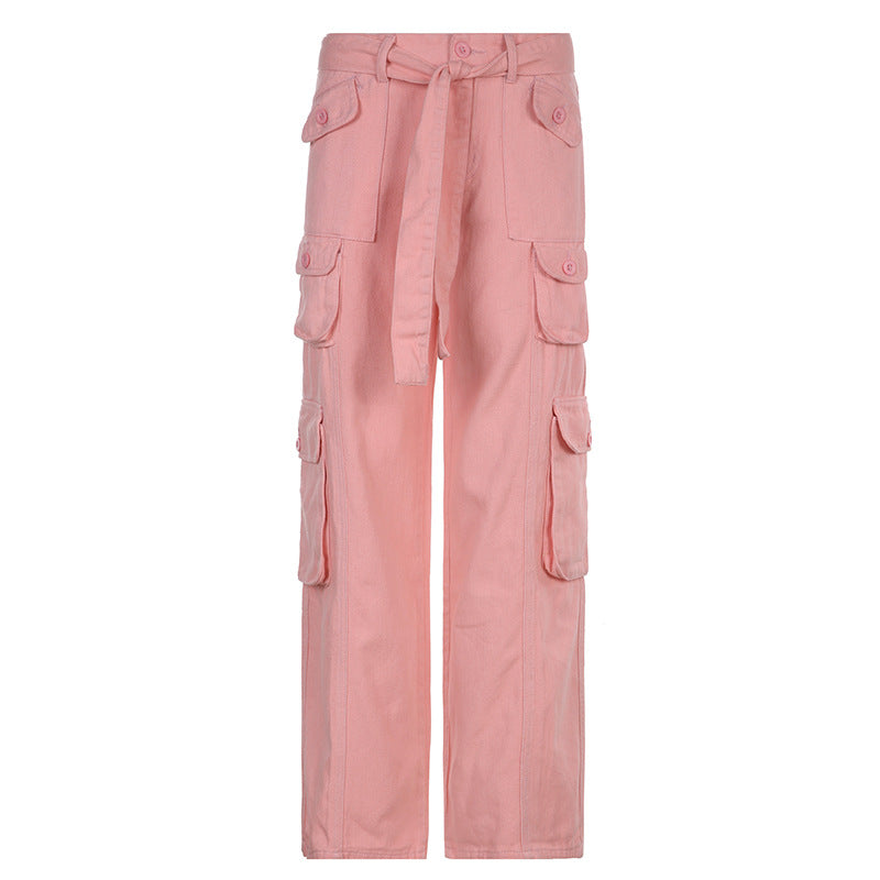 High Waist Cargo Trousers