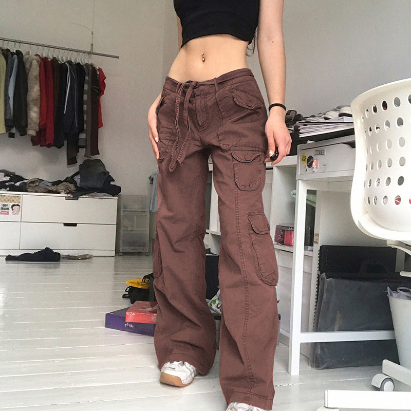 High Waist Cargo Trousers