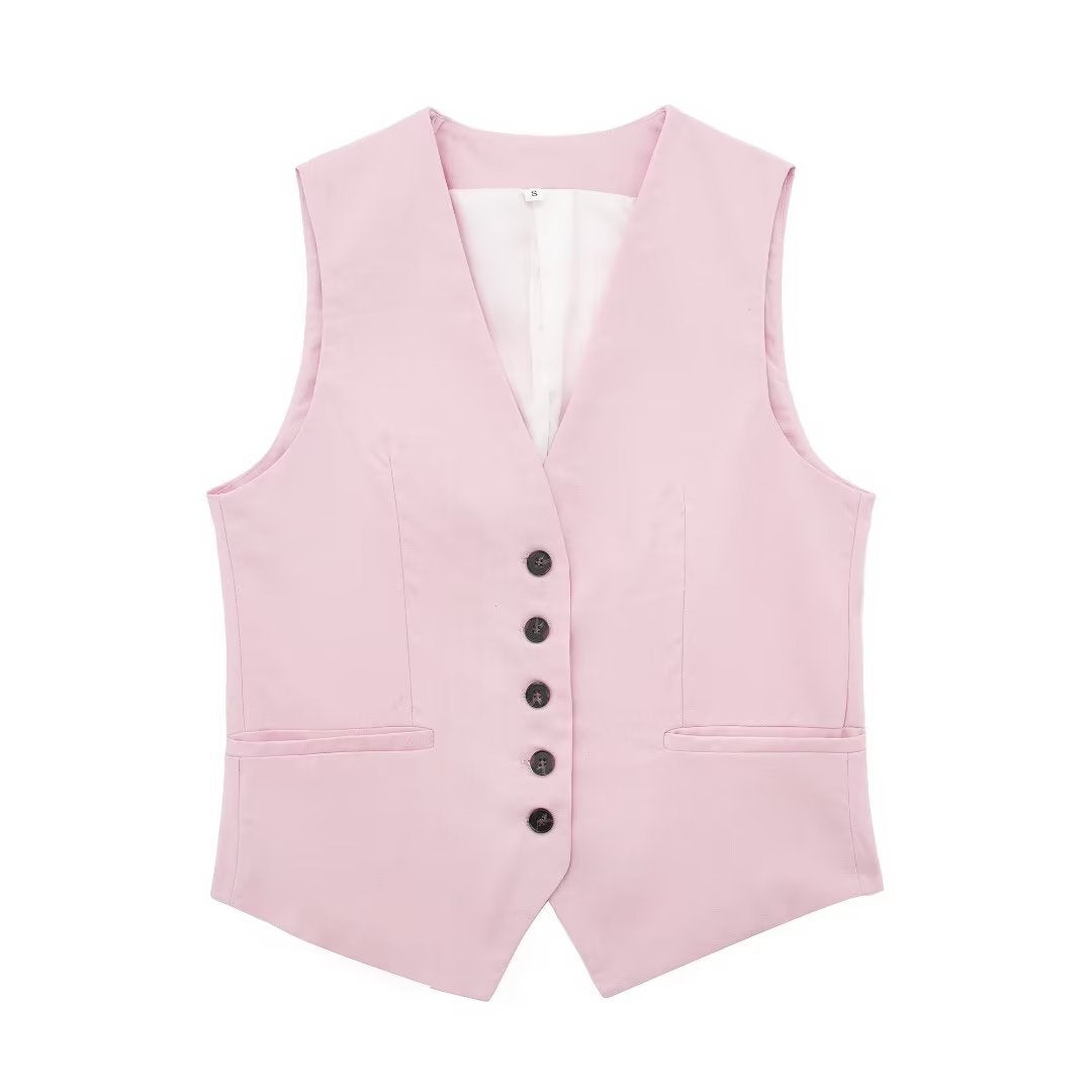 Casual Linen Blend Vest Top + Shorts