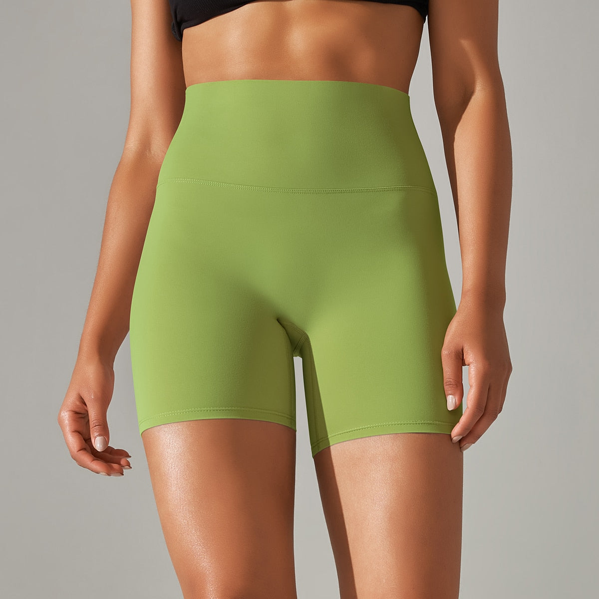 Breathable High-Waist Yoga Shorts