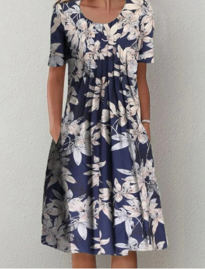 Printed Pocket Midi Dress