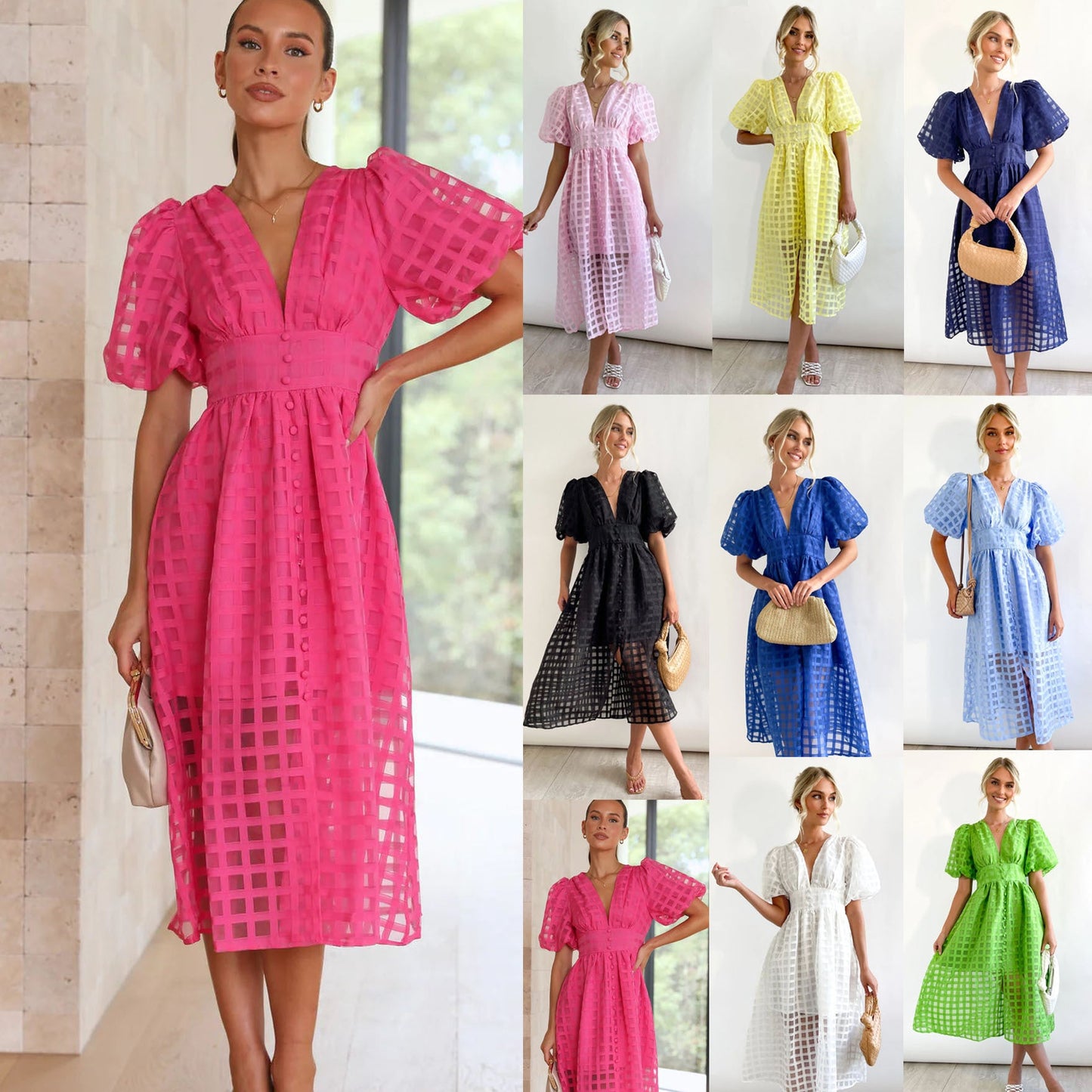 Lantern Sleeve Dress
