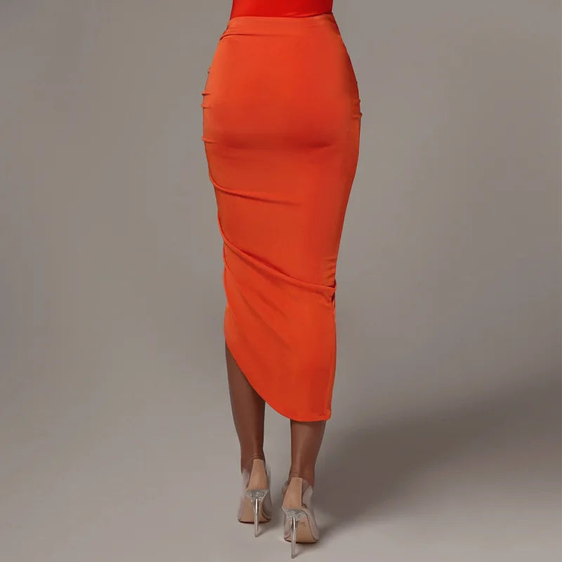Irregular Drawstring Half Skirt