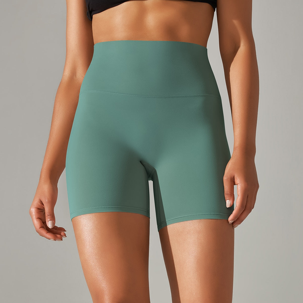 Breathable High-Waist Yoga Shorts