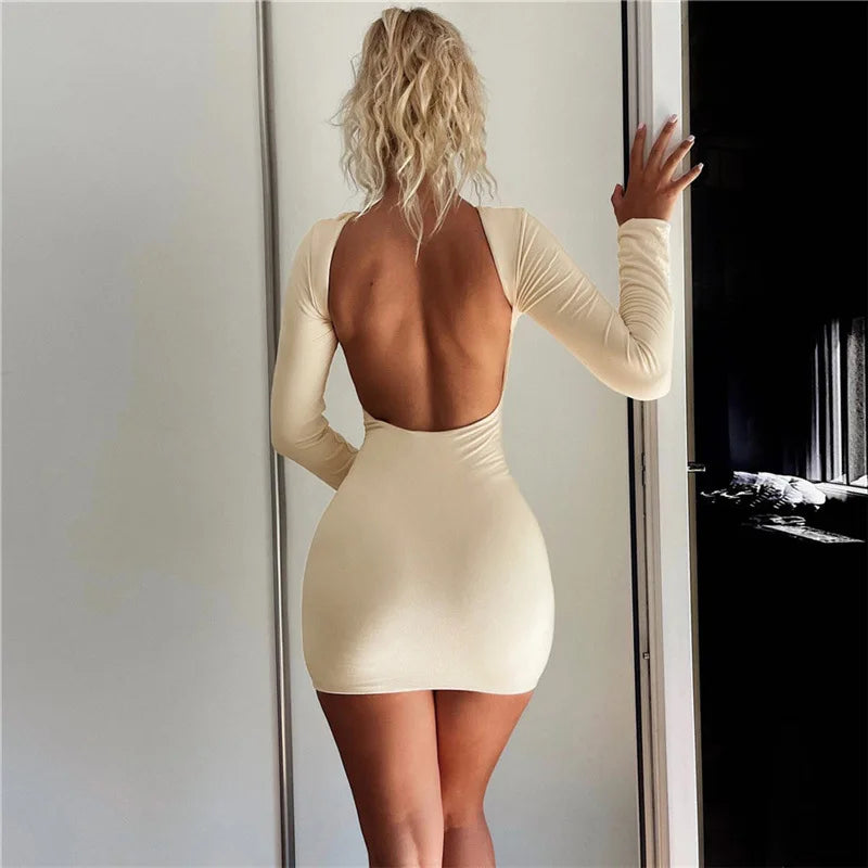 Open Back Slinky Mini Dress