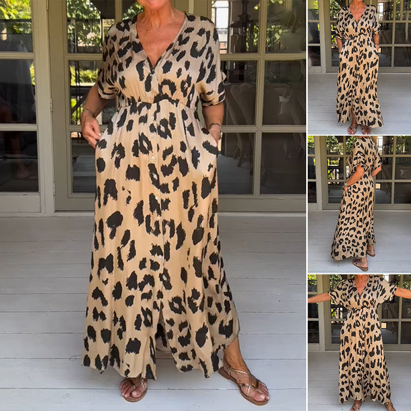 Loose Casual Leopard Print Dress