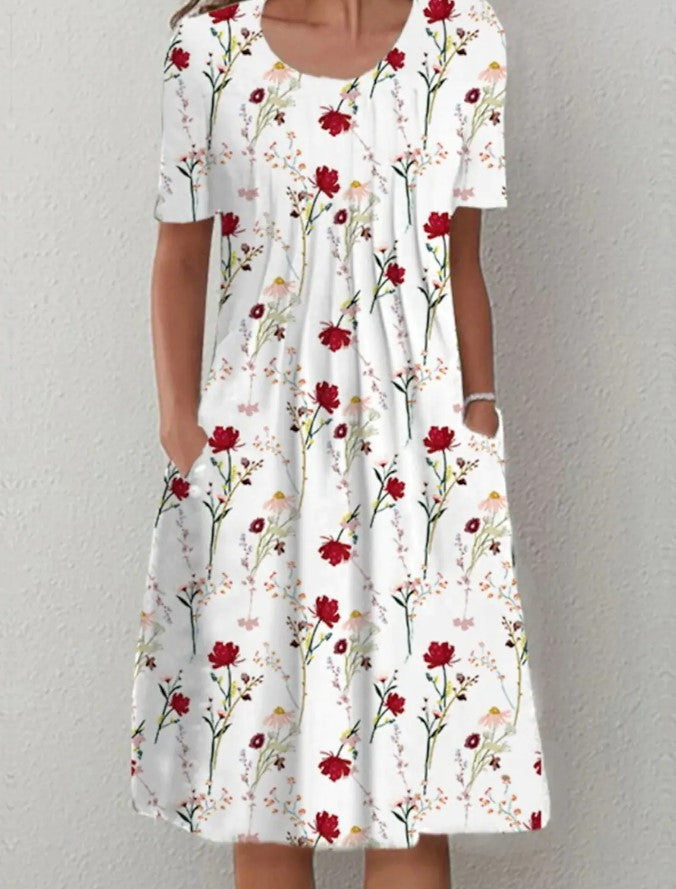 Printed Pocket Midi Dress