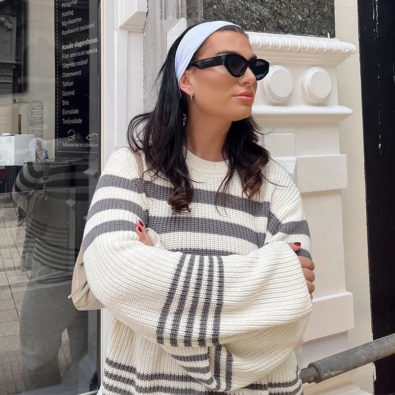 Striped Knitted Pullover Sweater