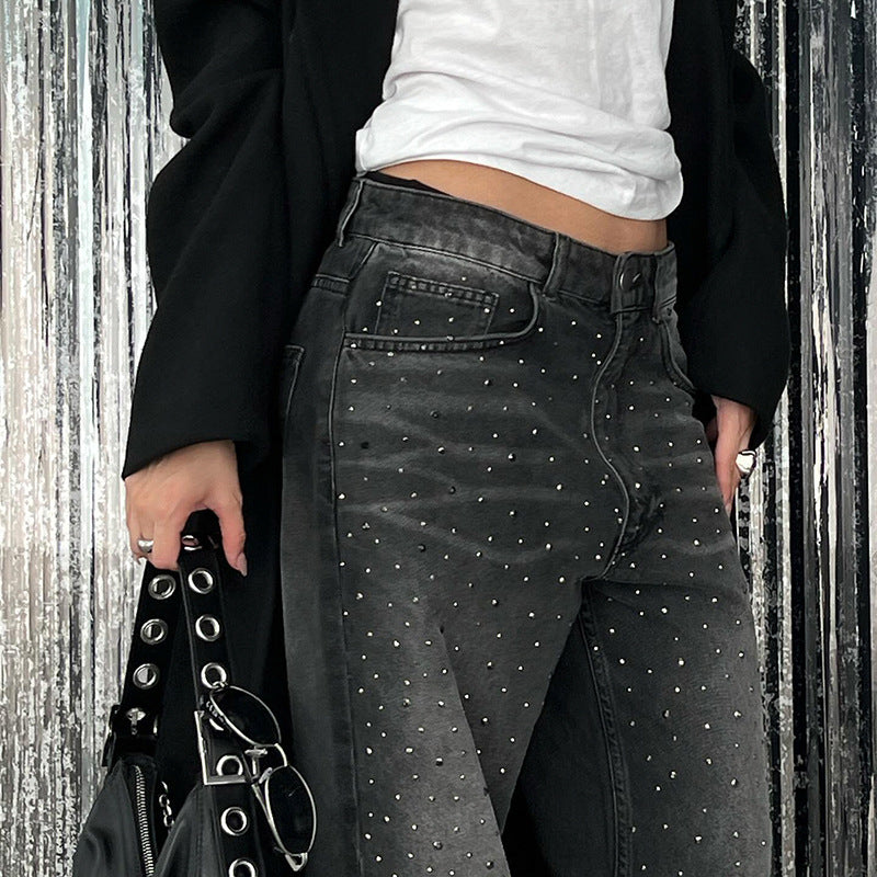 Rhinestone Baggy Jeans