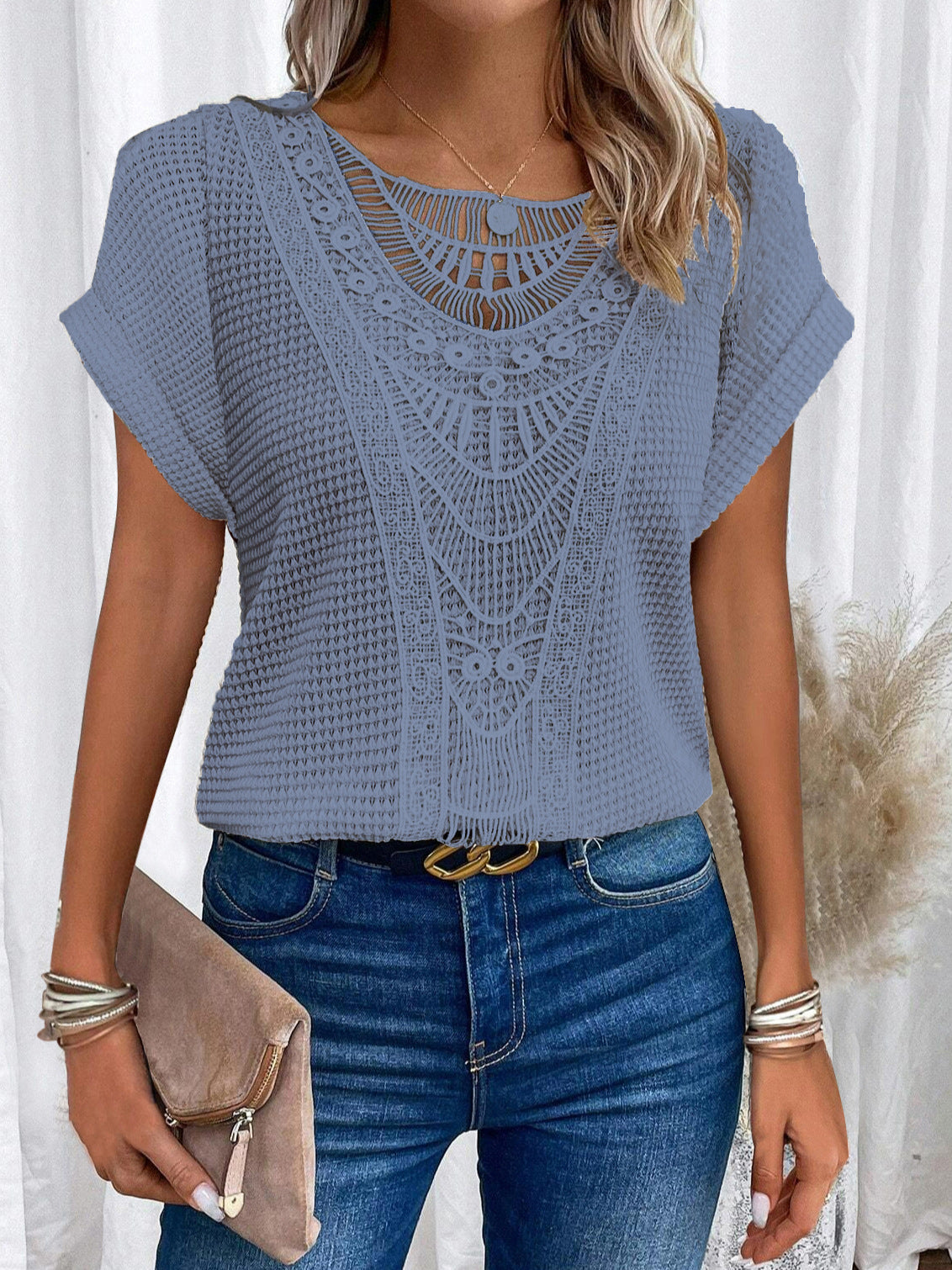 Lace Patchwork Blouse Top