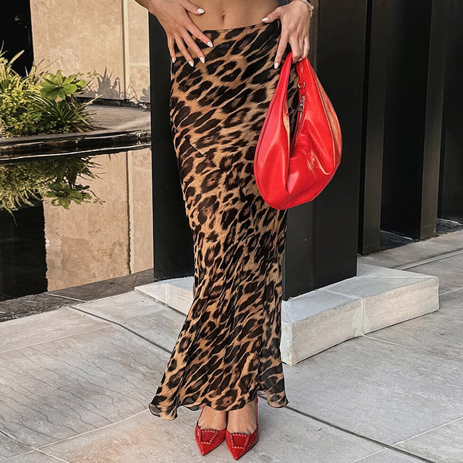 Leopard Print Bodycon Mermaid Skirt