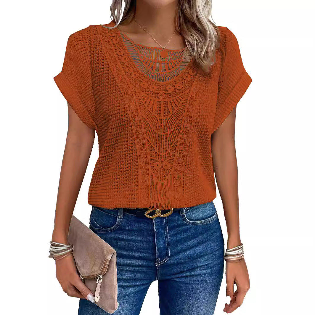 Lace Patchwork Blouse Top