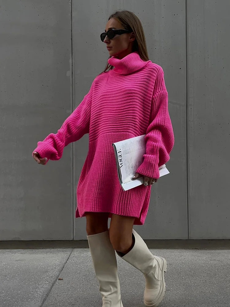 Turtleneck Knitted Pullover Sweater