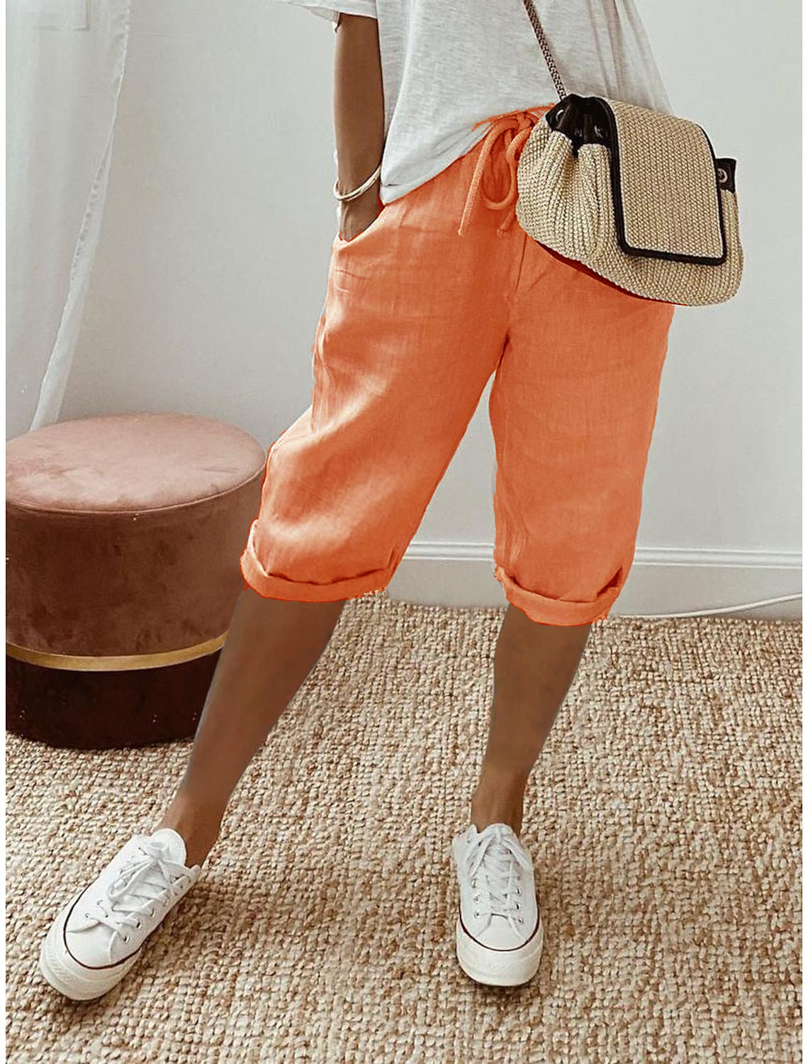 Elastic Waist Casual Pants