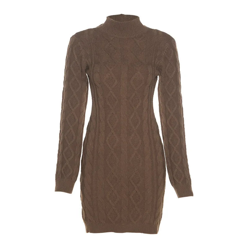 Twist Knitted Backless Mini Dress