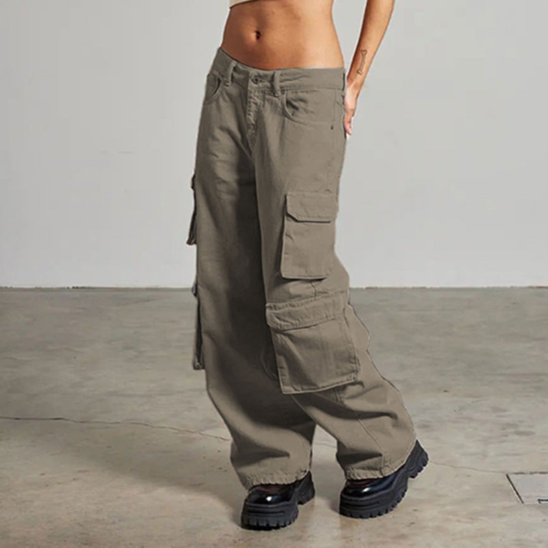 High Waist Cargo Trousers