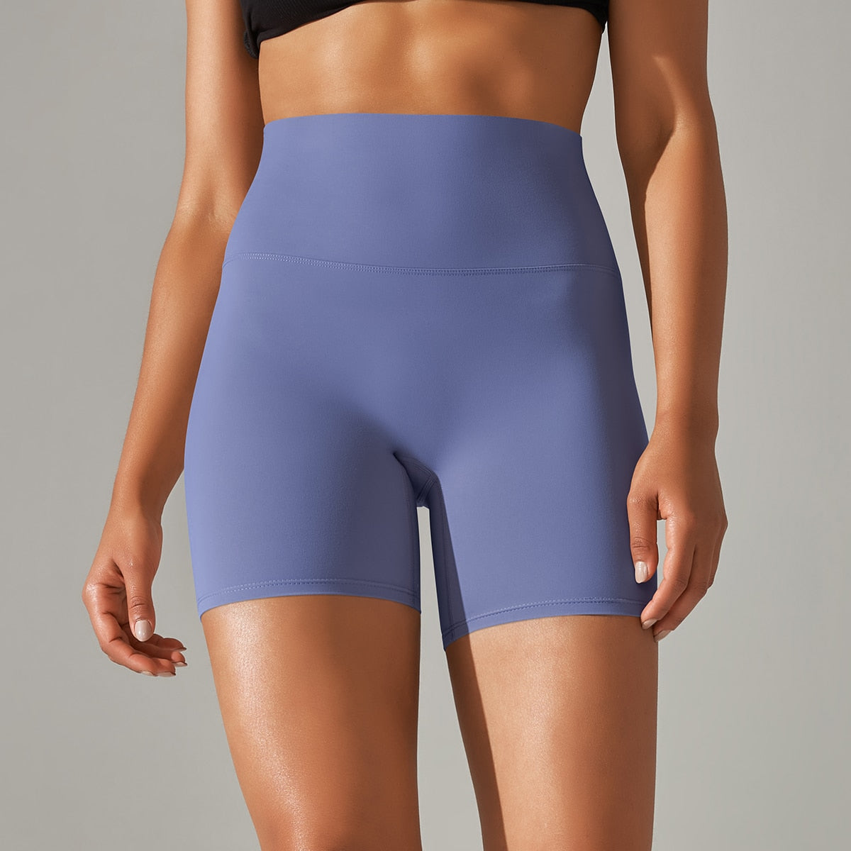 Breathable High-Waist Yoga Shorts
