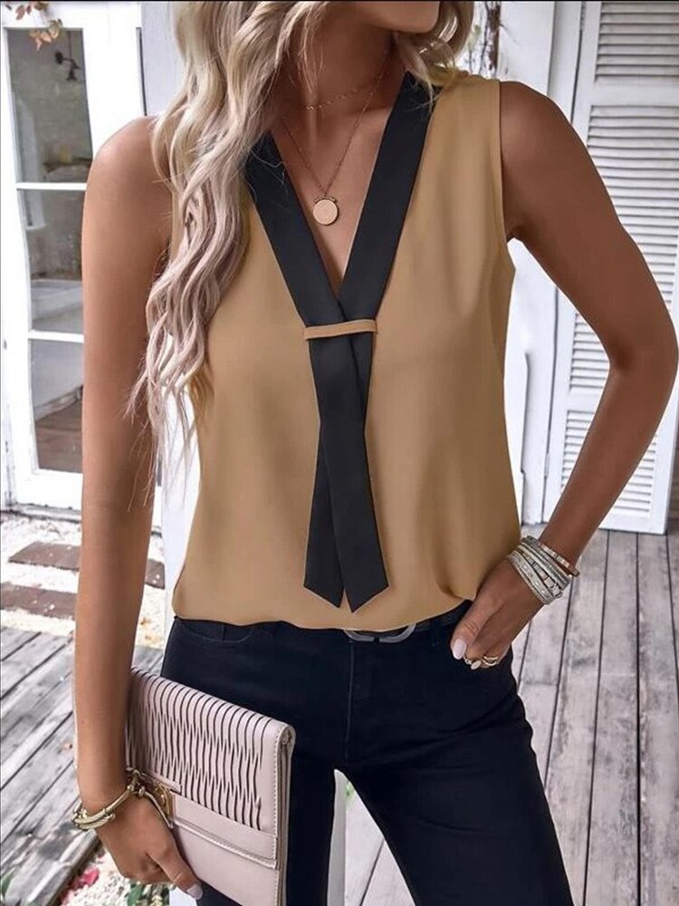 V-Neck Sleeveless Shirt