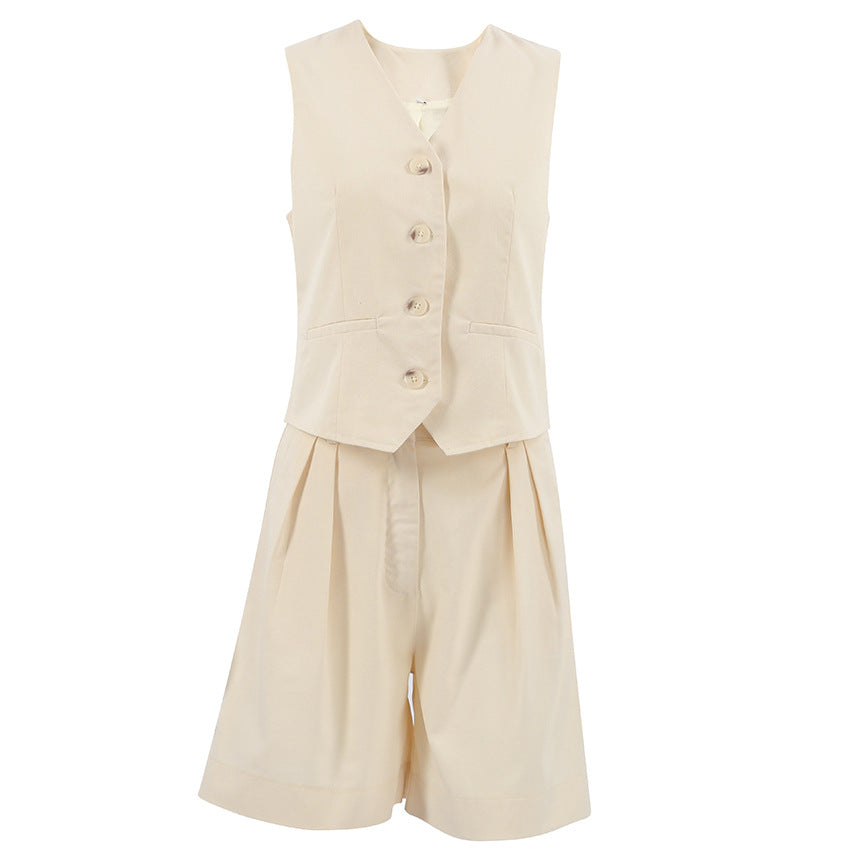 Sleeveless Vest and Shorts Two-Piece Set