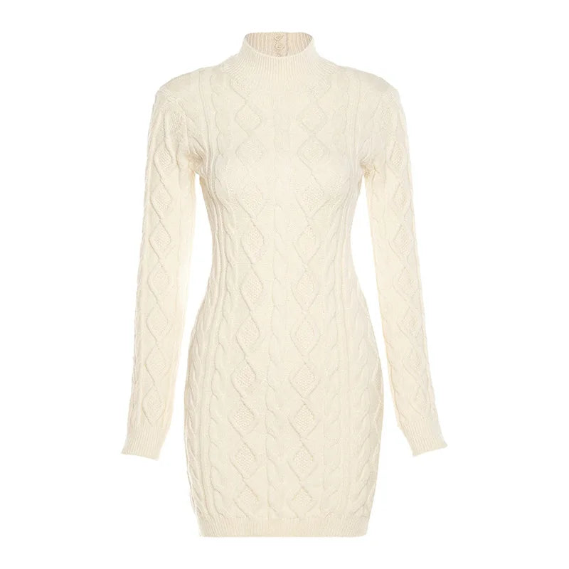Twist Knitted Backless Mini Dress