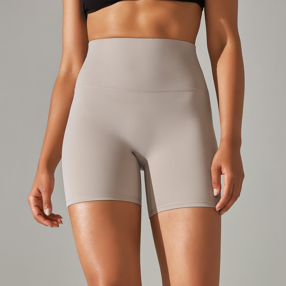Breathable High-Waist Yoga Shorts
