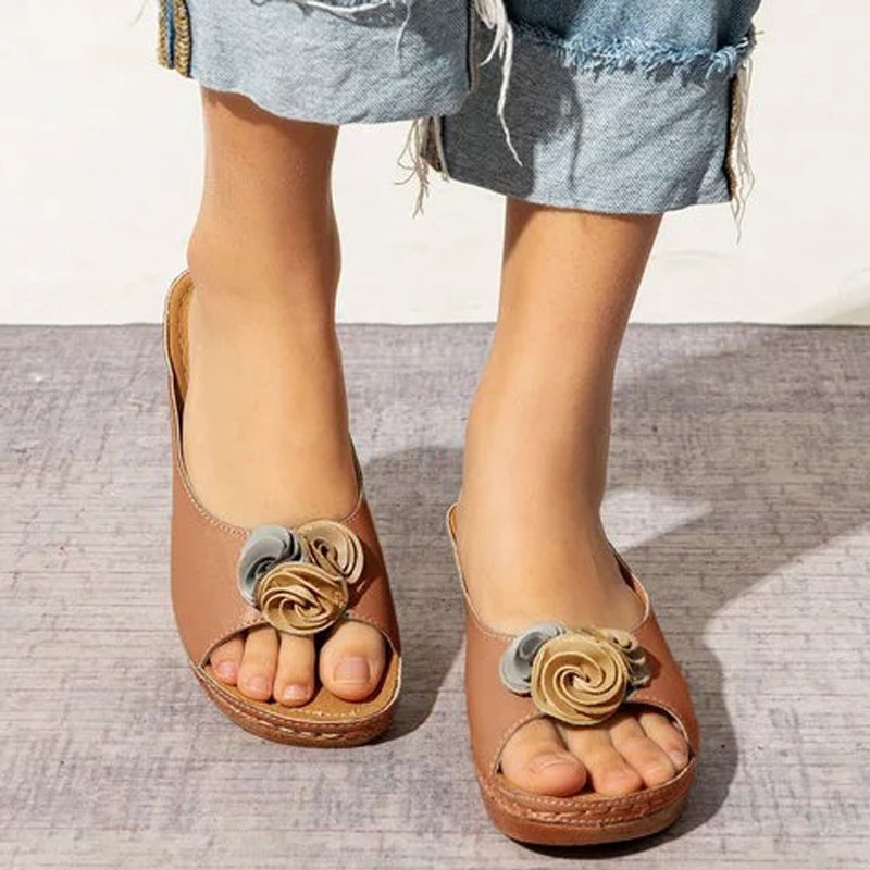 Floral Platform Sandals