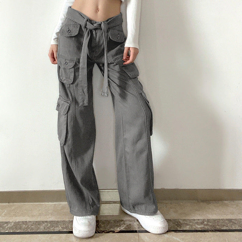 High Waist Cargo Trousers