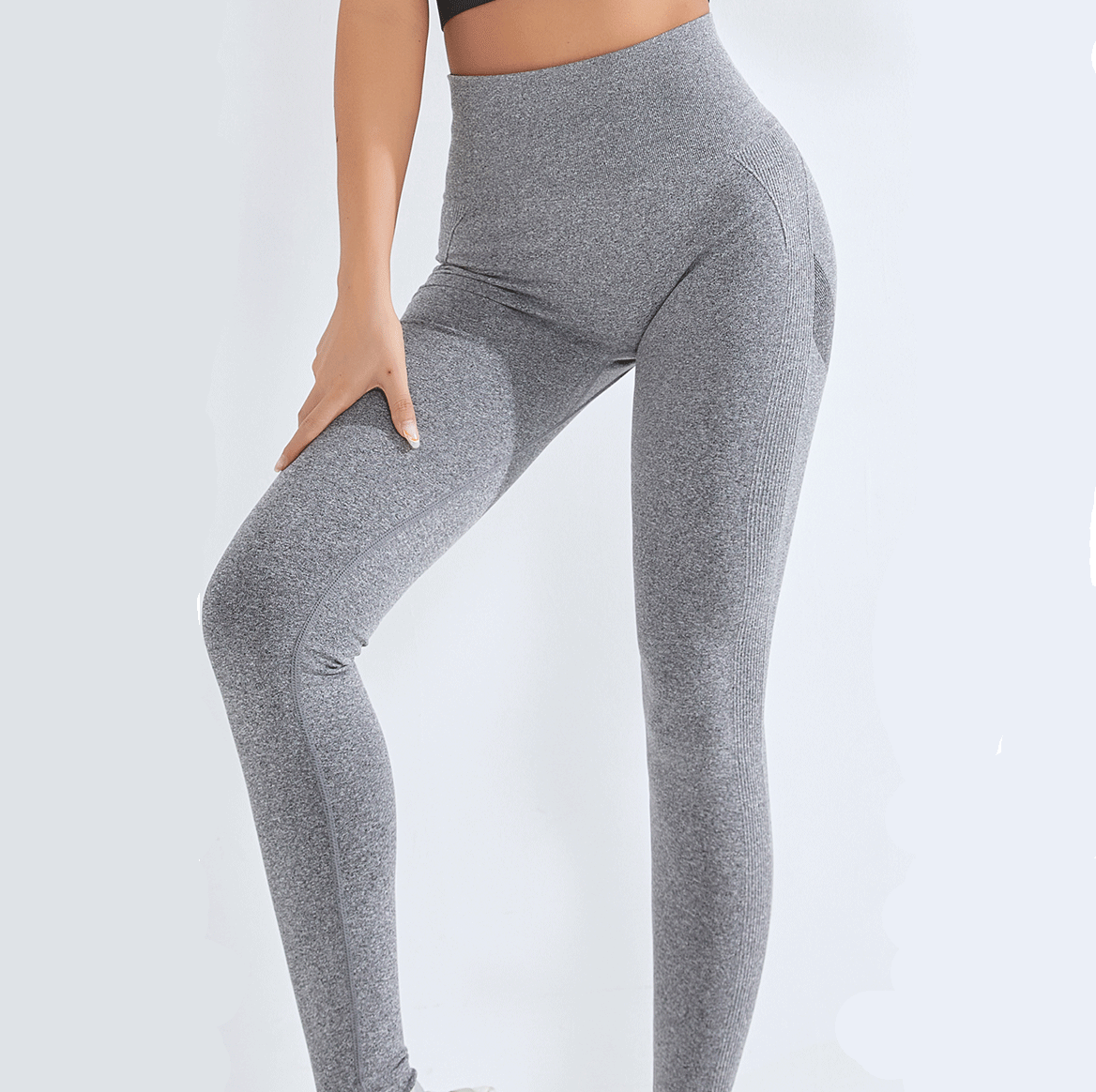 Long Knitted High-Waist Yoga Leggings
