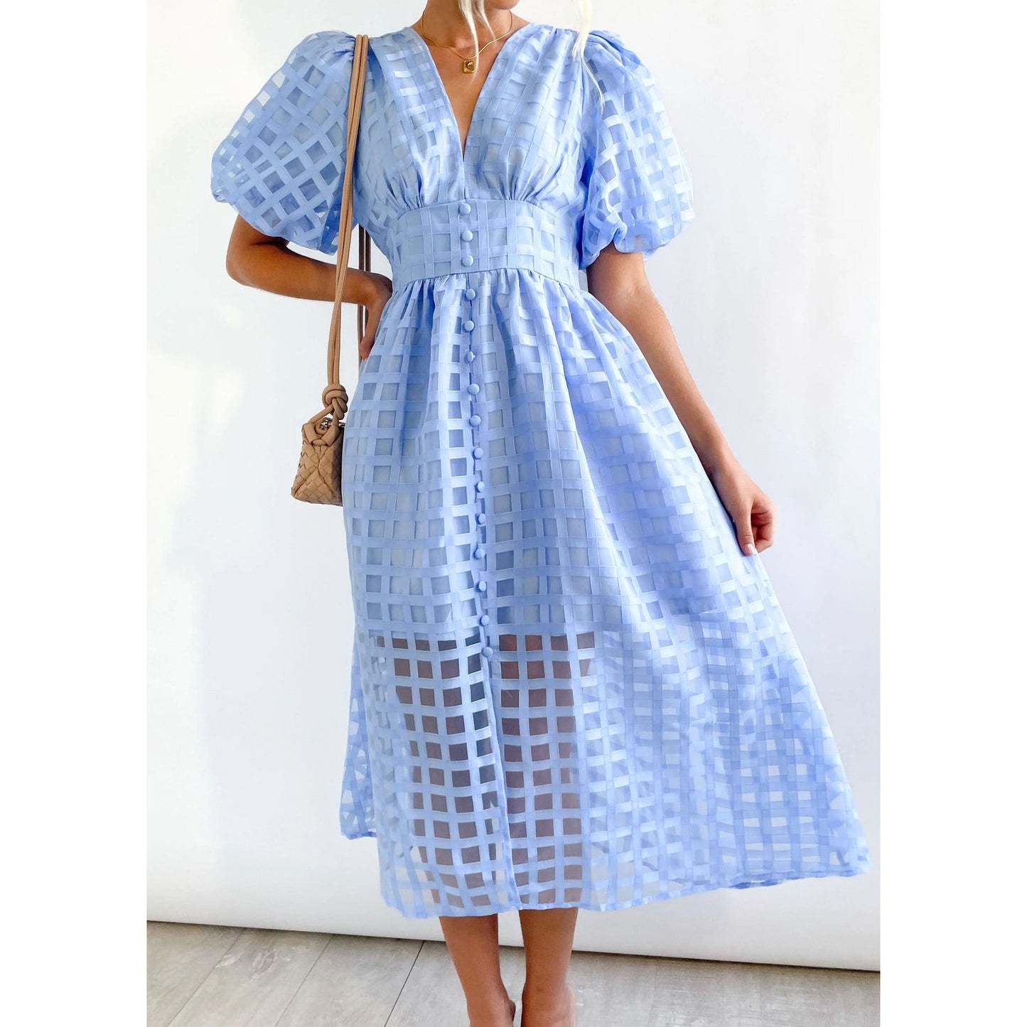 Lantern Sleeve Dress