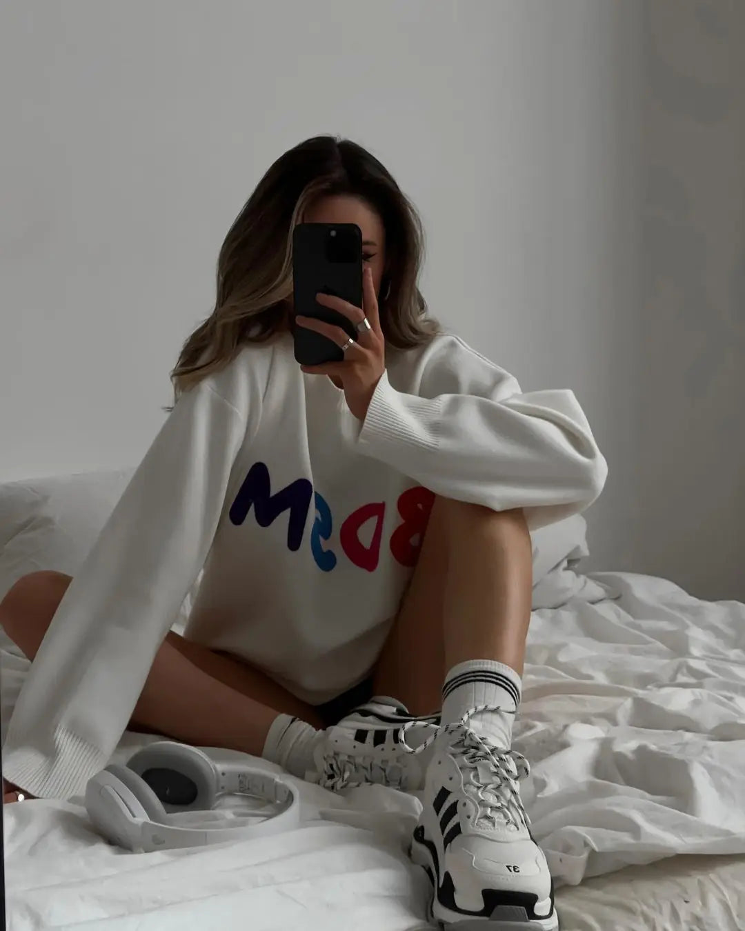 Multicolor Letter Knitted Pullover